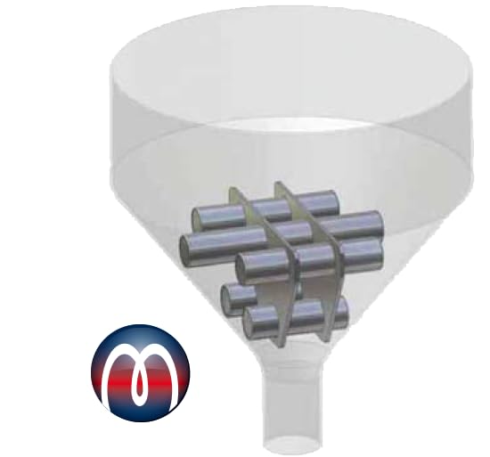Trichtermagnet L: 90 mm x B: 90 mm x H:75 mm, Ferrit Magnete zum separieren von Kunststoffgranulat