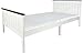 LEOMARK Letto Singolo per Bambini Adulti in Legno con Materasso, Lettino Solido ed Elegante in Legno massello, spacio per Dormire 200x90 cm, Rete a doghe, Colore Bianco Paris Walnut
