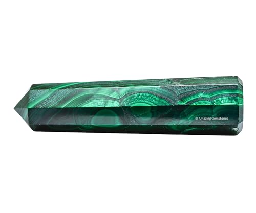 Image of Amazing Gemstone Malachite Crystal Towers ~ Natural Healing Crystal Point Obelisk for Reiki Healing and Crystal Grid (3 inch to 4 inch INCH)