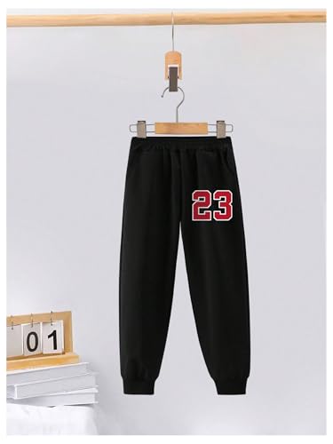 Boy's 2 Piece Active Sweatsuit Number Graphic Crewneck Sweatshirts and Elastic Waist Jogger Pants4