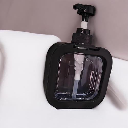 Image of Hand Soap Dispenser Bathroom, Shower Soap Dispenser Wall Mounted, Dish Dispenser for Kitchen, Shampoo and Conditioner Dispenser with Pump and Labels (Black)