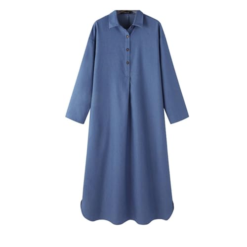 Long Sleeve Denim Shirt Dress for Women 2024 Fall Fashion Plus