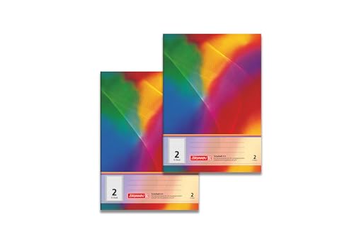 BRUNNEN Schulheft Lineatur 2 liniert Kontrastlineatur 2. Klasse 16 Blatt DIN A4 - Doppelpack