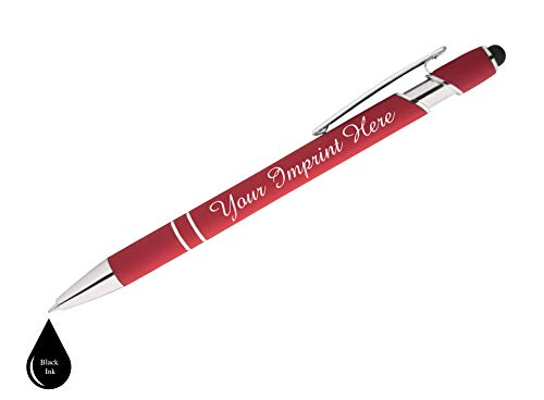 ExpressPen™ - Personalized Pens Gift Set - 2 Pack of Soft Touch Metal Pens w/gift box - Luxury Ballpoint Pen Custom Engraved with Name, Logo or Message | Perfect for Him or Her (Black - Red)