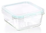 wenco Glasfrischebox 690 ml – Frischhaltedose aus Borosilikatglas, auslaufsichere Glasdose mit Klickverschluss und Silikondichtung, backofentauglich bis 280°C, gefriergeeignet bis -20°C