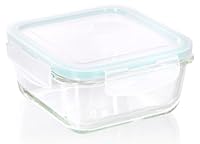 wenco Glasfrischebox 690 ml – Frischhaltedose aus Borosilikatglas, auslaufsichere Glasdose mit Klickverschluss und Silikondichtung, backofentauglich bis 280°C, gefriergeeignet bis -20°C