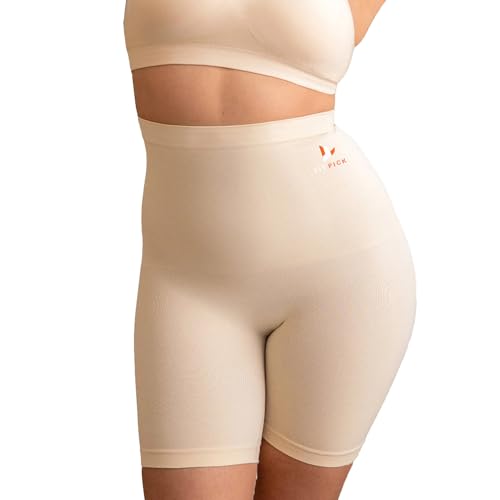 Image of FIT PICK Tummy Tucker Women Shapewear for Women Tummy Control High Waist Body Shapewear with Anti Rolling Comfortable, Breathable Seamless Body Shaper (Small-Medium) Beige
