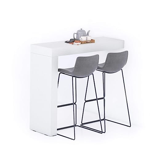 Mobili Fiver Evolution Peninsula Table 120x40 cm, White, Crafted in Italy