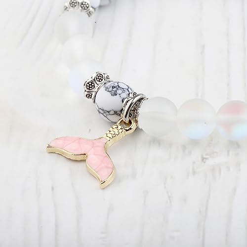 FUSTMW Fish Tail Bracelet Fish Lover Gift Beach Tail Jewelry Whale Dolphin Tail Charm Bracelet Ocean Fish Theme Gift 5
