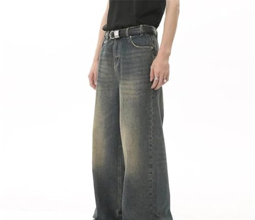 Men Baggy Wide Leg Straight Denim Pants Casual Loose Fit Vintage Washed Streetwear Style Trousers3