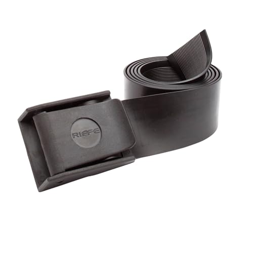 Riffe Rubber Weight Belt (Black) With Glass Filled Nylon Buckle, For Freediving and Spearfishing - Quick-Release Lever Ensures Safety On The Water, 54 Inch