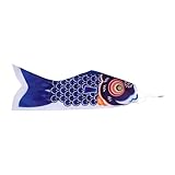 iplusmile Bandera Japonesa de Manga de Viento Koinobori Azul 100 CM Decoración Tradicional de Carpa para Jardín Exterior Festival y Patio Tela Resistente para Uso al Aire Libre