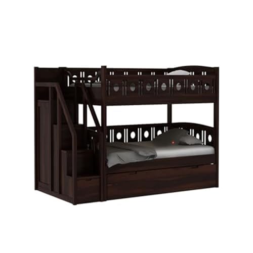 Image of Custom Decor Sheesham Wood Bunk Bed | Wooden Double Bed Bed Furniture for Bedroom | Living Room | Home (BunnyBed-W)