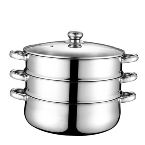 TIDTALEO Olla Inoxidable Vaporera Triple Capa para Cocinar y Alimentos Diseño Práctico y Duradero para Cocinas de Inducción y
