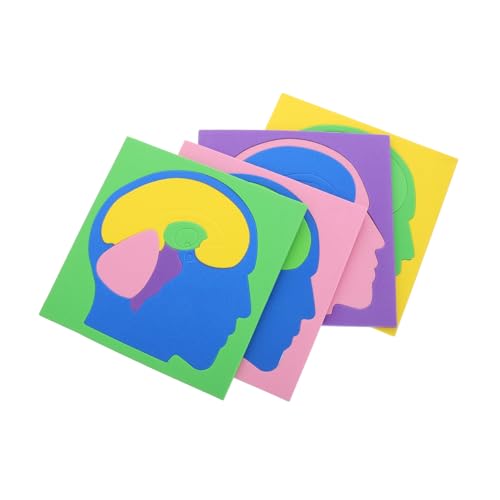 Abaodam 4 Piezas Rompecabezas Cerebral para Modelo de Aprendizaje de anatomía Modelo de anatomía Juguete Juego de Rompecabezas para Modelo de Cerebro Humano Juego de Tallo Eva