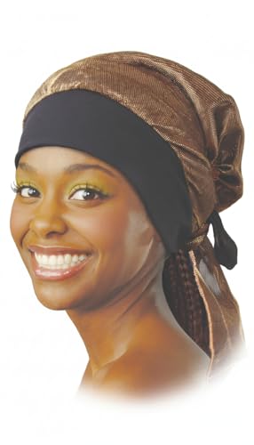 DONNA Locs �{���l�b�g �O�҂݂ƃh���b�h�w�A�p ? �L���L���t�@�u���b�N�X���[�v�L���b�v �S���o���h�t�� ? �����O�X�^�C���p�v���~�A���w�A�J�o�[ ? �����T�C�Y�A�S�[���h�J���[