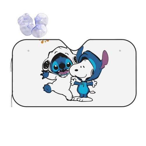 サンシェード スヌーピー アニメ 日除け おしゃれ 車 フロントサンシェード 遮光 断熱 かわいい カーシェード 紫外線対策 折り畳み式 自動車 車用品 140cmx76cm