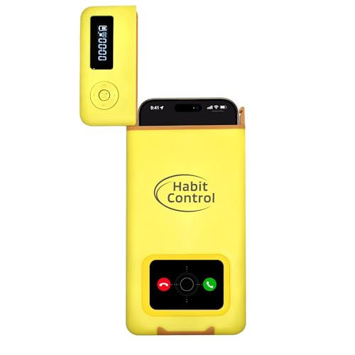 Habit Lockbox - Timed Phone Lock Box for Self-Discipline, Portable Locking Container to Reduce Screen Time (Yellow)