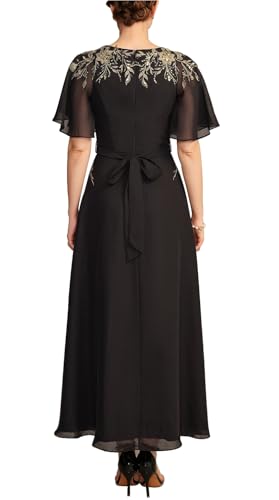 Women's Mother of The Bride Dresses for Wedding Formal Dresses with Sleeves Lace Chiffon Evening Gowns3