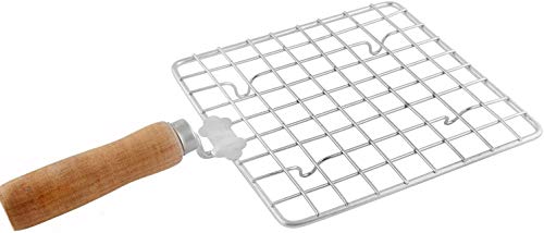 Image of Big Stainless Steel Roasting Net,Stainless Steel Wire Roaster,Roaster,Cooking Rack for Chiken Grill,Roti Grill,Papad Grill,Color -Silver