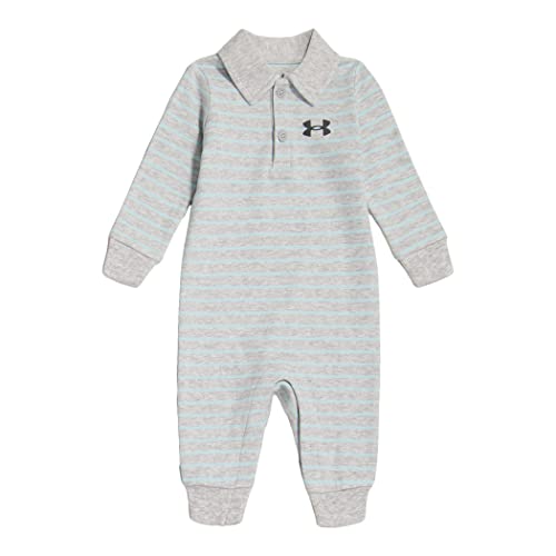 UA STRIPE POLO COVERALL, MOD GRAY STRIPE - COVERALL, 18M