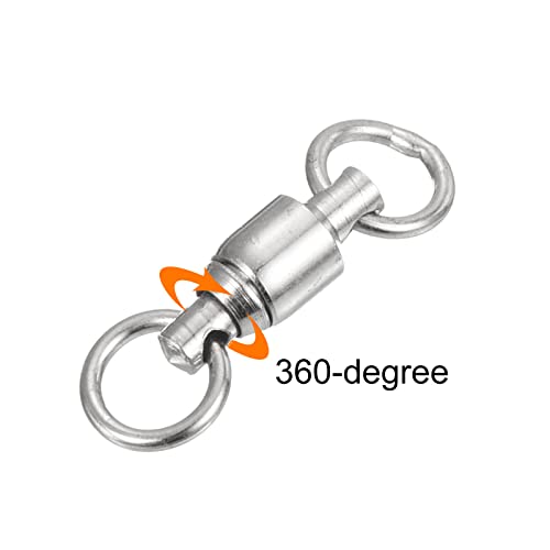 PATIKIL Ball Bearing Swivel, 10 Pack 50lb Carbon Steel Solid Welded Ring Fishing Tackle Connector, Silver - Image 4