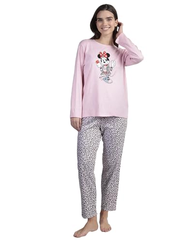 Pyjama Minnie Disney femme tenue de nuit cocooning manches longues pour l'hiver