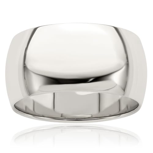 IceCarats 925 Sterling Silver 10mm Half Round Plain Classic Wedding Band Ring
