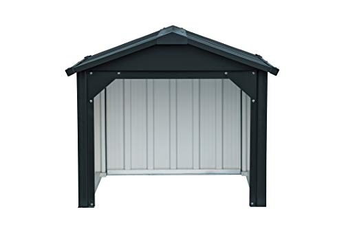 Duramax Garage voor robotmaaiers van metaal, gesloten, beschermt grasmaaiers en acculadingen, gemaakt van thermisch verzinkt staal, UV-bestendig carport voor robotmaaiers - Afbeelding 5