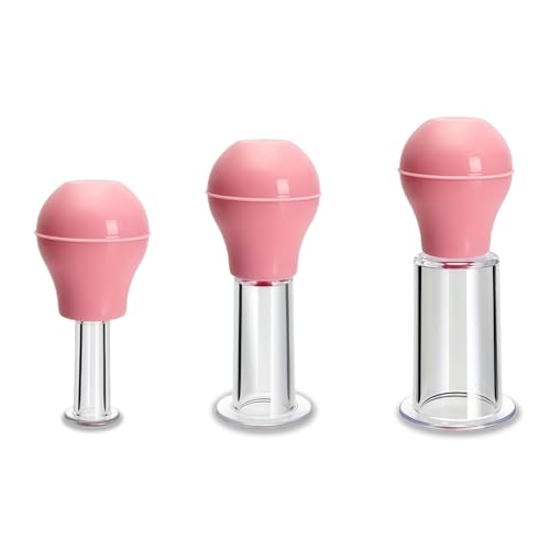 Diffaxy Juego de ventosas faciales de silicona de 3 piezas, disponible en 3 tamaños para rostro, cuello, espalda y ojos, con función de masaje y succión al vacío