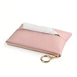 雲見 ポケットティッシュケース ティッシュバッグ ティッシュ 小物 2WAY収納 ソフト防水PU レザー 携帯ゴミ箱 携帯ごみ入れポーチ 吊り下げ 小銭入れ 可愛い おしゃれ 大容量 多機能 車内 散歩 アウトドア 携帯用(ピンク)