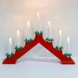 Lewondr Christmas Candle Lights, Decorative Electric Candelabras with 7 Flameless Taper Candles,...