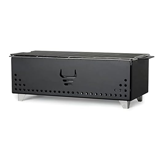 YAK Grills Hibachi Charcoal Grill,Easy to Use Charcoal Grill,Outdoor Tabletop Safe,Great for Travel, Camping, Patio, Balcony,Made from Stainless Steel,Operates Up to 750ºF,5 Yr Warranty (Matte Black)