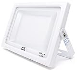 Foco LED Exterior T-SPACE Blanco · Proyector LED Extraplano 100W 4000K Blanco Neutro con Chip LED OSRAM · Focos LED con 11000 Lúmenes · Medidas: 285mm x 205mm