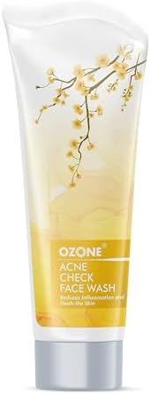 Ozone Acne Check Face Wash | Enriched with Aloe Vera, Lemon & Turmeric | For Oily Skin, Pimples, Acne Prone, Flawless & Glowing Skin | For Men & Women | 100gm