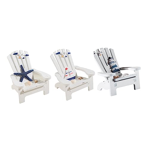 EXAOMBLE Miniature Wood Chairs Beach Themed Decor for Home Office Wedding Party Decorations Resin Material