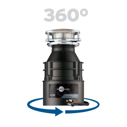 InSinkErator Badger 1 Garbage Disposal with Power Cord, Standard Series 1/3 HP Continuous Feed Food Waste Disposer, Badger 1 W/C - image 9