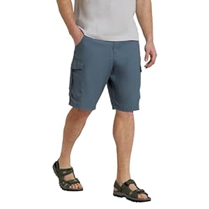 Mountain Warehouse Lakeside Mens Shorts – 100% Durable Twill Cotton Cargo Shorts, Durable Shorts, 6 Pockets – for Walking, Running, Hiking & Camping Blue 36W