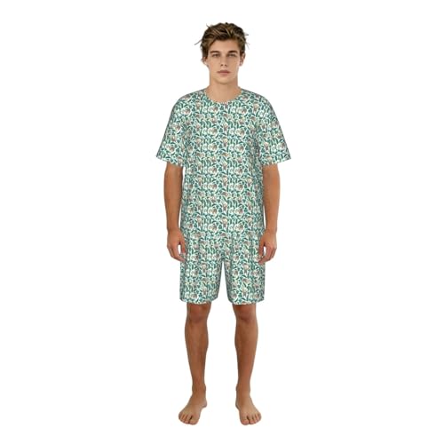 Pyjama homme court et respirant en tissu léger contre la chaleur nocturne
