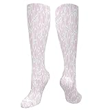 Perro pata gato pata rosa pie impresión rodilla alto muslo calcetines de compresión 50 cm hombres mujeres atlético medias largas