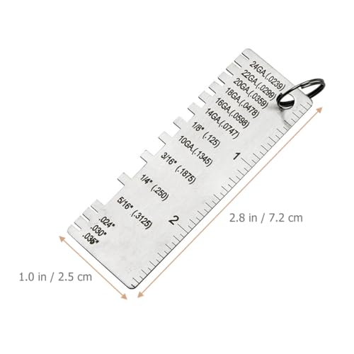 Alipis 9pcs herramienta de calibre de grosor de metal para medición de soldadura, calibradores precisos para hojas de metal miniatura 2