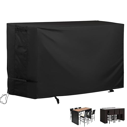 Starcrew Bar Height Patio Set Cover for 7 Pieces Patio Bar Dining Table and Chairs Set, Patio Bar Set Cover for 6 Person-Outdoor Bar Height Table and Chairs
