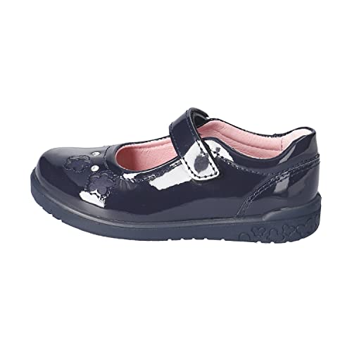 RICOSTA Leya 8600702-090 Black Leather Girls Rip Tape Mary Jane School Shoes2