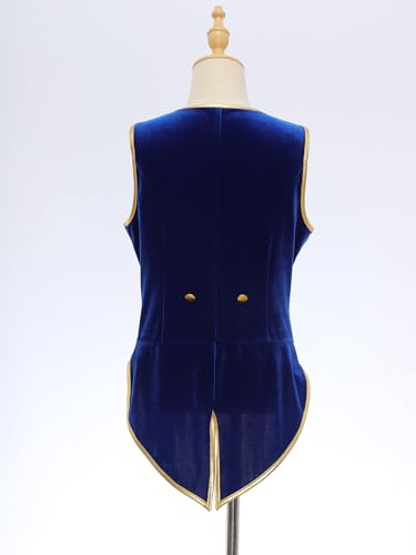 Kids Boys Vintage Medieval Renaissance Tailcoat Velvet Vest Victorian Steampunk Button Down Waistcoat4