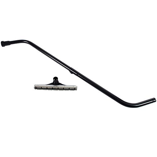 Image of Cen-Tec Systems 94852 Commercial Scalloped Felt Hard Floor Vacuum Attachment with Telescopic S-Wand, Black
