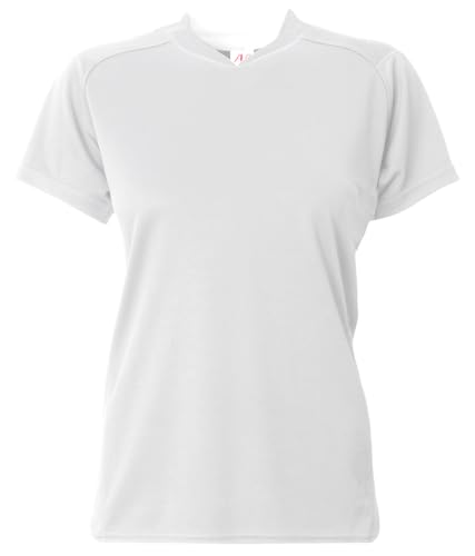 A4 NG4197 Girl's Raglan Sleeve Softball Jersey Comfortable V-Neck Athletic T-Shirt - Main Image