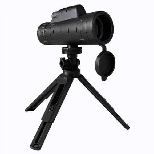 Telescopio Terrestre Monocular HD de Gran Alcance con Nuevo Trípode Reforzado - Adaptador para Móvil - Teleobjetivo Zoom para Smartphone - Catalejo Potente para Senderismo, Ornitología, Camping.