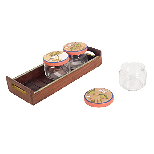 Image of AAKRITI ART CREATIONS Pichhwai Leela Snacks Sotrage Jars S03