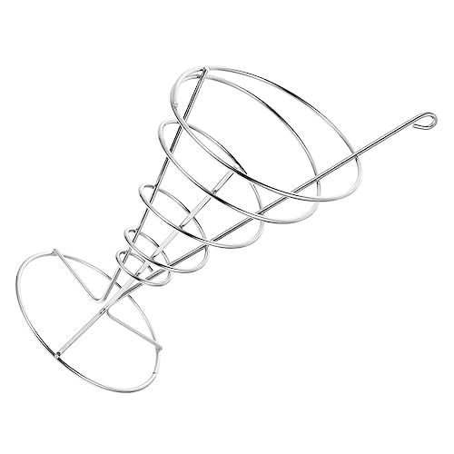 CIYODO Cone Chip Holder Deep Frying Food Basket Frying Basket Cone Holder Mini Basket Turkey Burgers Chip and Dip French Fry Cone French Fries Food Storage Basket Stainless Steel Silver