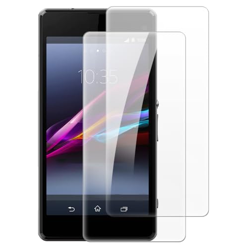 Shantime [2 Pack Tempered Glass Screen Protector Compatible with Sony Xperia Z1 Compact (4.3 Inch), HD Clear Anti-Scratch Bubble-Free Case Friendly